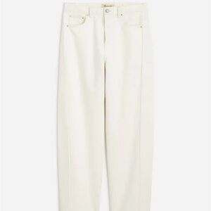 NWT Madewell White Curvy Pieced Barrel-Leg Jeans